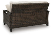 Monterey Point Dark Brown Outdoor Loveseat with Cushion - PCP760-835