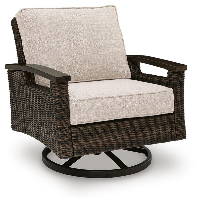 Monterey Point Dark Brown Outdoor Swivel Lounge Chair (Set of 2) - PCP760-821