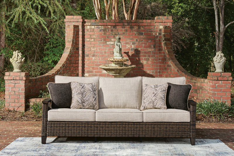 Monterey Point Outdoor Sofa and Loveseat in Dark Brown - PKG024579