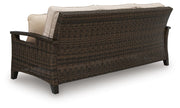 Monterey Point Outdoor Sofa and Loveseat in Dark Brown - PKG024579