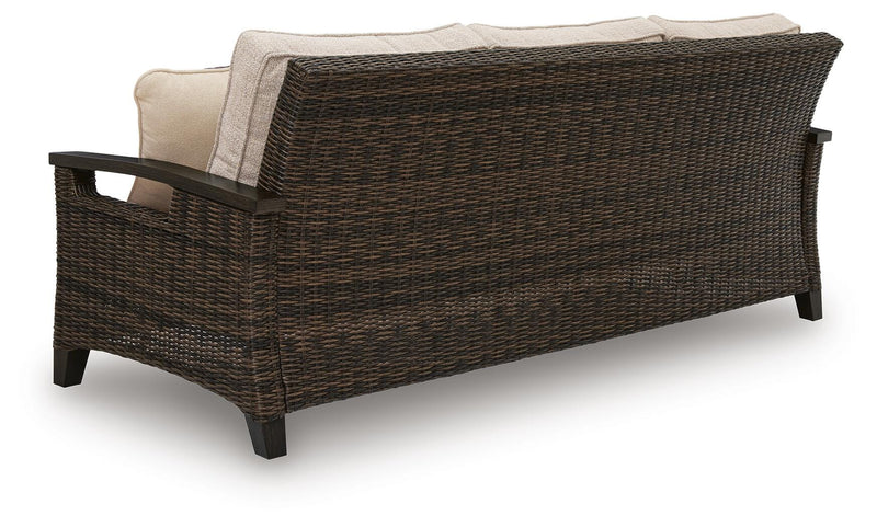 Monterey Point Outdoor Sofa and Loveseat in Dark Brown - PKG024579