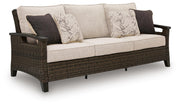 Monterey Point Outdoor Sofa and Loveseat with Coffee Table in Dark Brown - PKG024580
