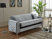 Montero Convertible Loveseat in Cream - 200-SIM-MON-VELVET938-2