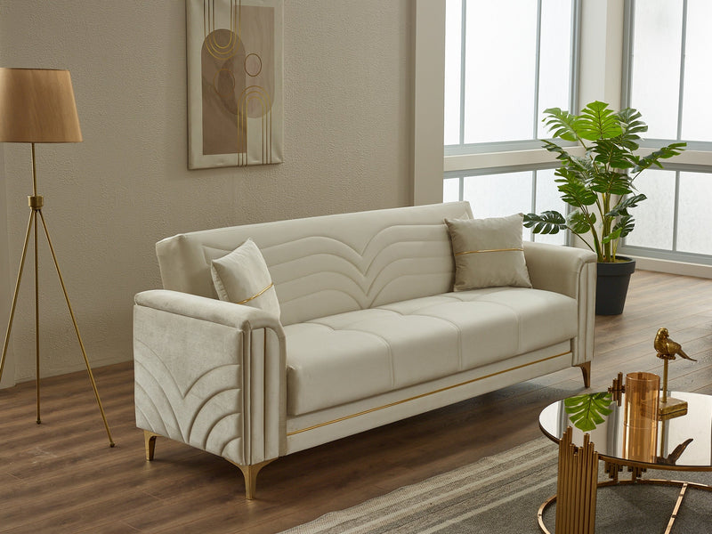 Montero Convertible Sofa in Cream - 200-SIM-MON-VELVET938-3