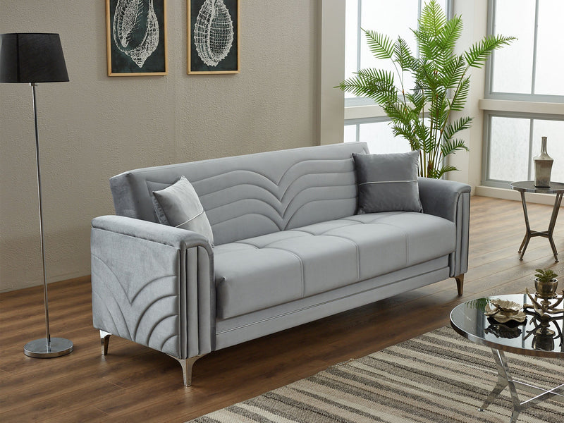 Montero Convertible Sofa in Light Grey - 200-SIM-MON-VELVET405-3