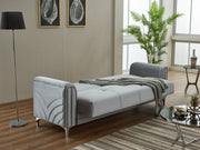 Montero Convertible Sofa in Light Grey - 200-SIM-MON-VELVET405-3