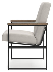 Montia Home Office Desk with Chair and Storage in Light Brown - PKG018523
