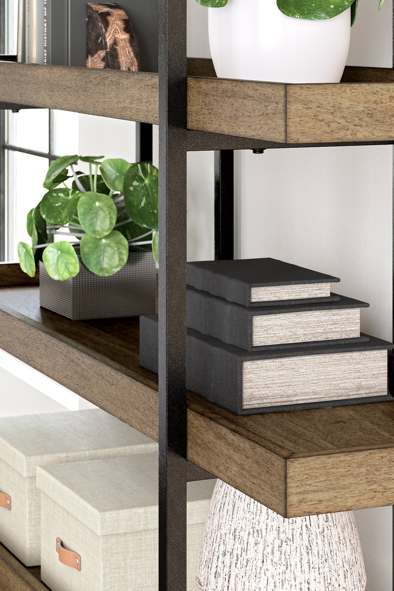 Montia Light Brown 76" Bookcase - H632-70