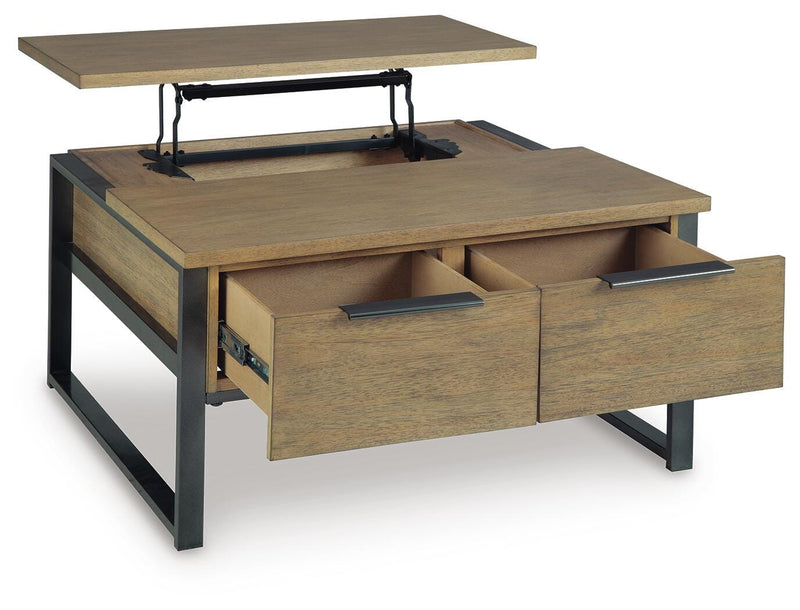 Montia Light Brown Lift-Top Coffee Table - T602-00