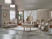 Monza 3-pieces (Sofa & Loveseat & Chair) Livingroom Set Cream in Cream - 101-MON-MON01-321