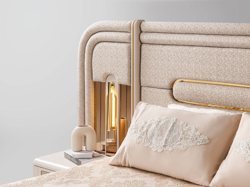 Monza Bedroom (Queen Frame With Headboard & Dresser With Mirror & 2 Nightstand) - 120-MON-SET