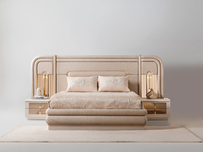 Monza Bedroom (Queen Frame With Headboard & Dresser With Mirror & 2 Nightstand) - 120-MON-SET