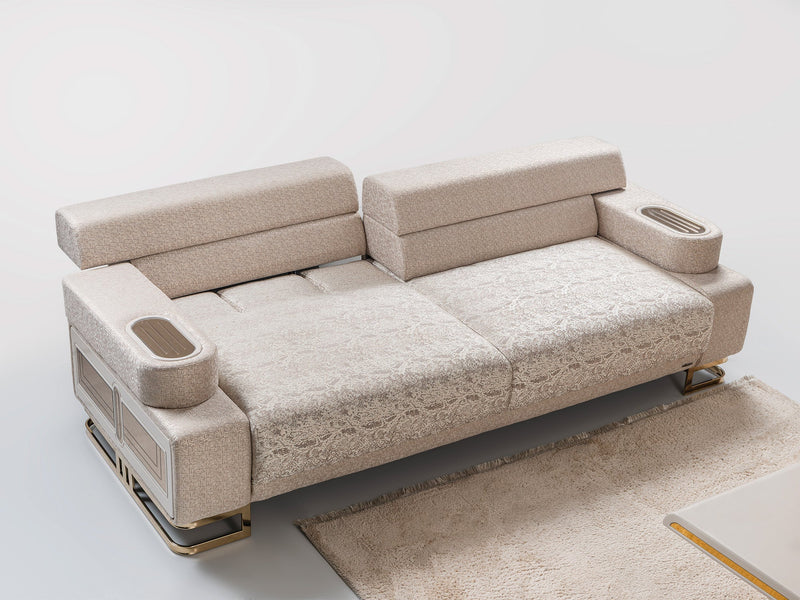 Monza Convertible Sofa Cream in Cream - 101-MON-MON01-3