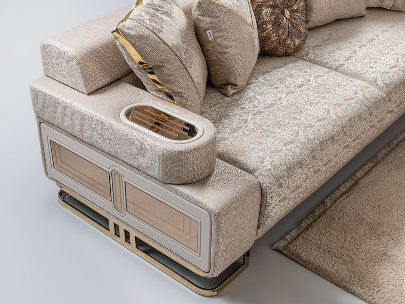 Monza Convertible Sofa Cream in Cream - 101-MON-MON01-3
