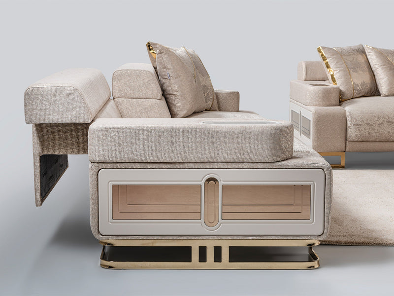 Monza Convertible Sofa Cream in Cream - 101-MON-MON01-3