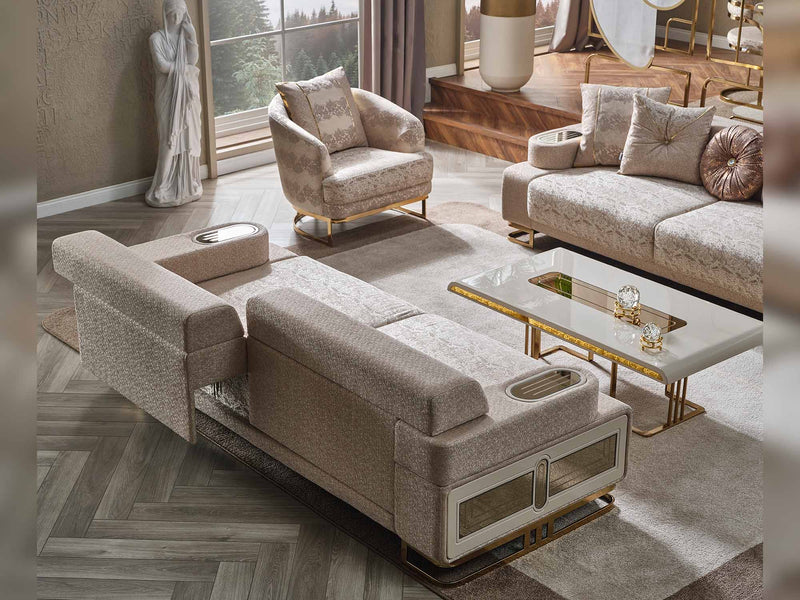 Monza Convertible Sofa Cream in Cream - 101-MON-MON01-3