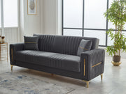 Moreno Convertible Loveseat in Dark Grey - 200-SIM-MOR-ANKA152-2