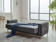 Moreno Convertible Loveseat in Dark Grey - 200-SIM-MOR-ANKA152-2