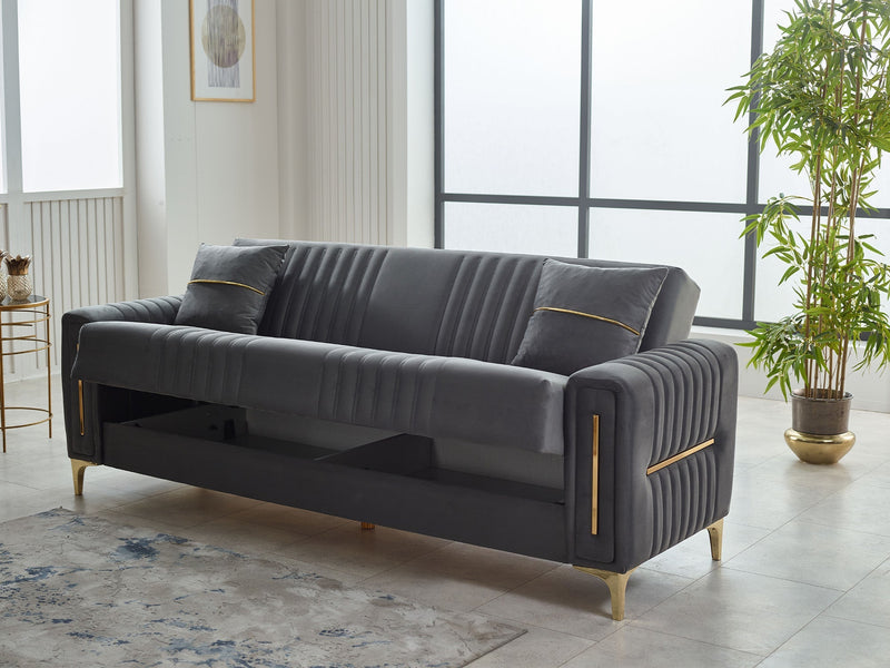 Moreno Convertible Sofa in Dark Grey - 200-SIM-MOR-ANKA152-3