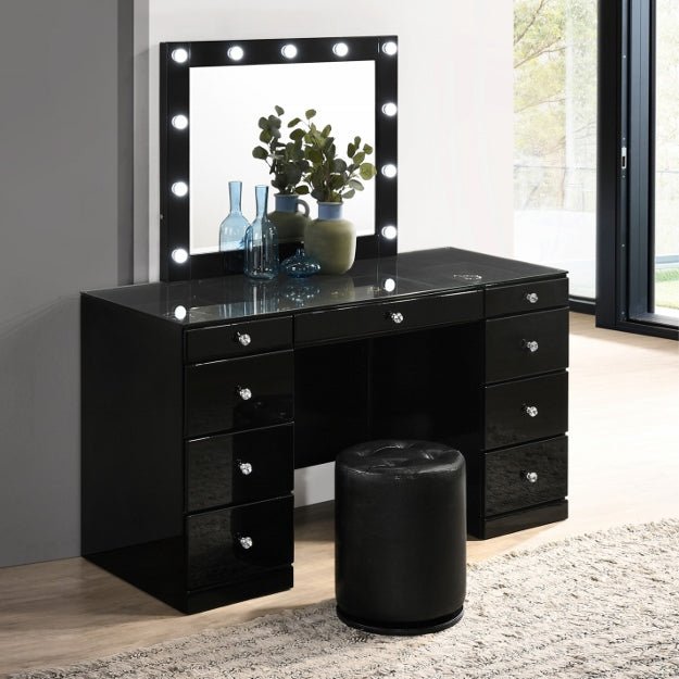 Morgan Round Swivel Stool Black - DMV Furniture