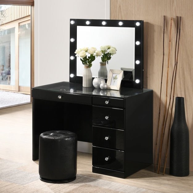 Morgan Round Swivel Stool Black - DMV Furniture