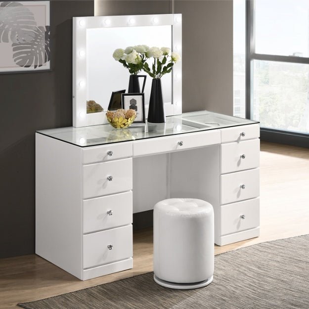 Morgan Round Swivel Stool White - DMV Furniture