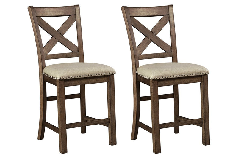 Moriville Beige Counter Height Bar Stool (Set of 2) - DMV FurnitureBarstool