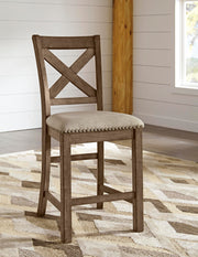 Moriville Beige Counter Height Bar Stool (Set of 2) - D631-124X2