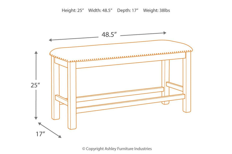 Moriville Beige Counter Height Dining Bench - DMV FurnitureAccent Bench