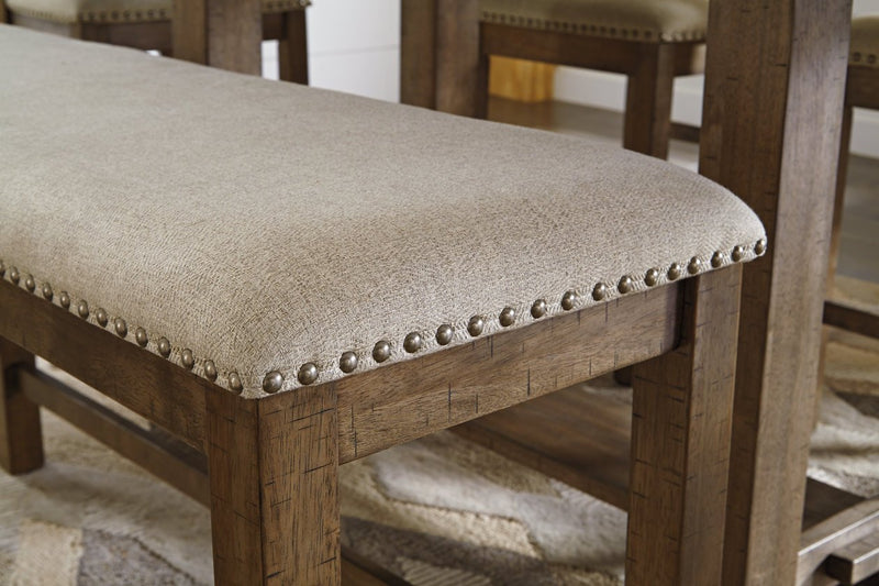Moriville Beige Counter Height Dining Bench - DMV FurnitureAccent Bench