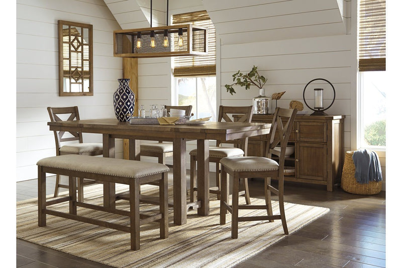 Moriville Beige Counter Height Dining Bench - DMV FurnitureAccent Bench
