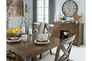 Moriville Beige Dining Table and 4 Chairs and Bench - DMV FurnitureDining Room Set