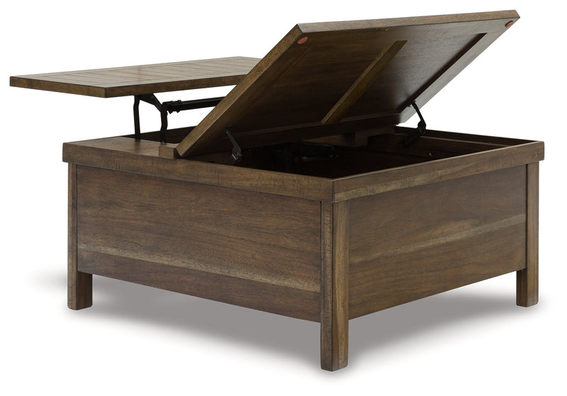 Moriville Coffee Table with 1 End Table in Grayish Brown - PKG015591