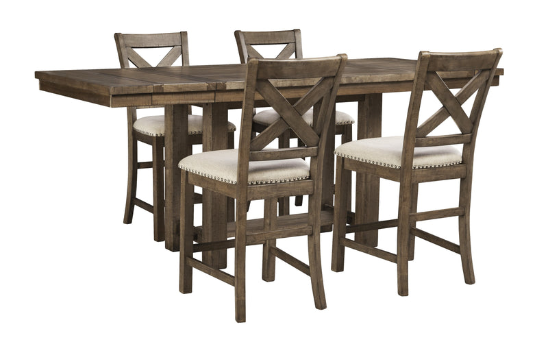 Moriville Grayish Brown Counter Height Set - DMV FurnitureCounter Height Set