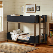 Morris Twin Over Twin Wood Bunk Bed Black and Walnut - 460369
