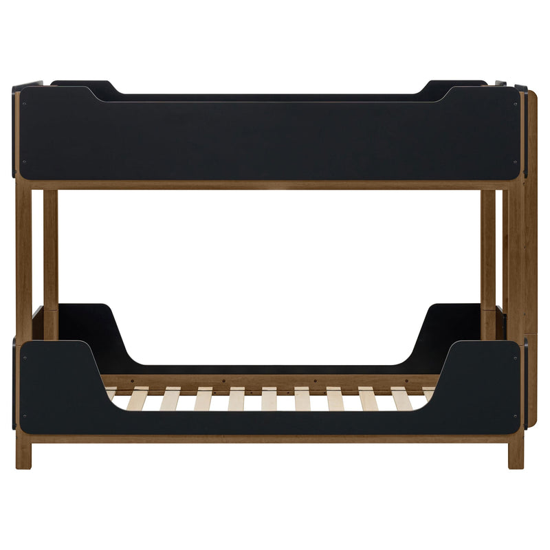 Morris Twin Over Twin Wood Bunk Bed Black and Walnut - 460369
