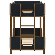 Morris Twin Over Twin Wood Bunk Bed Black and Walnut - 460369