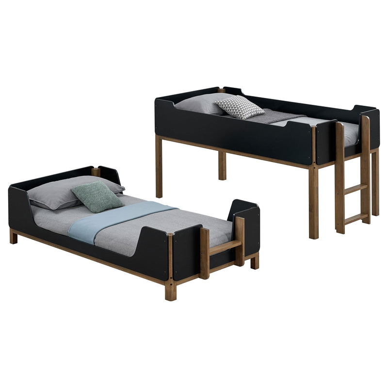 Morris Twin Over Twin Wood Bunk Bed Black and Walnut - 460369