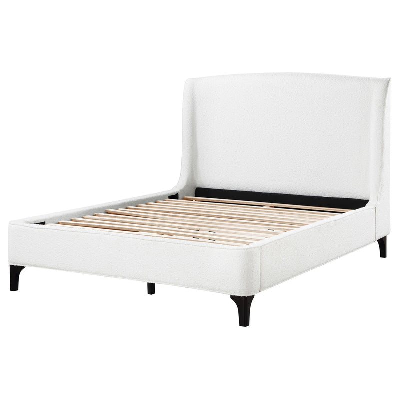 Mosby Upholstered Eastern King Wingback Bed Snow - 306020KE