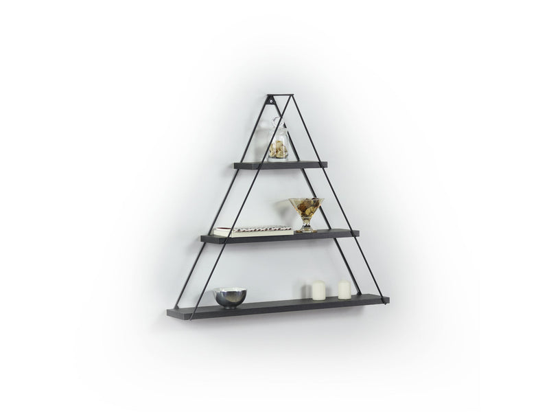 Moset Triangle Shelf in Walnut-Chrome - 760-MOS-MT191001