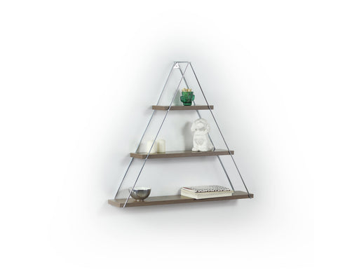 Moset Triangle Shelf in Walnut-Chrome - 760-MOS-MT191001