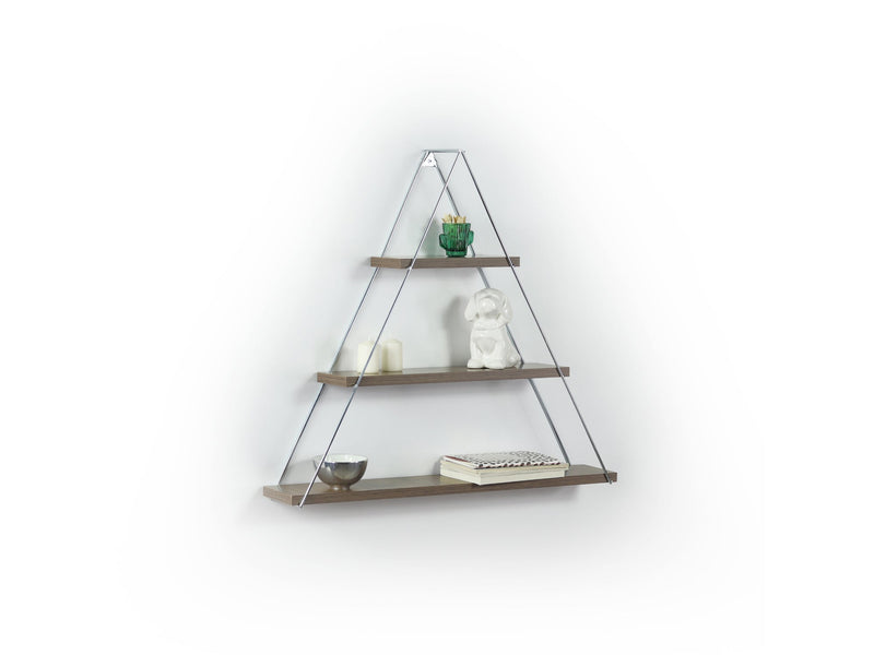 Moset Triangle Shelf in White-Chrome - 760-MOS-MT191003