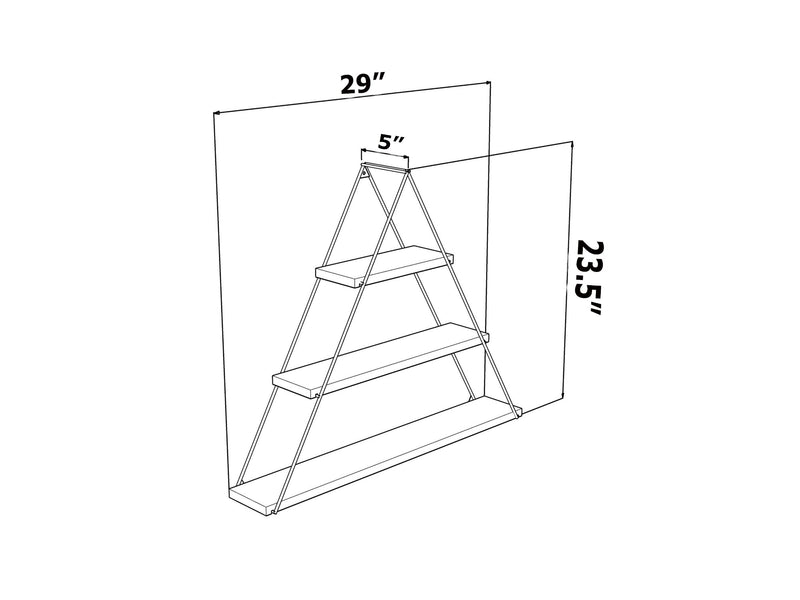 Moset Triangle Shelf in White-Chrome - 760-MOS-MT191003