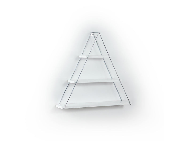 Moset Triangle Shelf in White-Chrome - 760-MOS-MT191003
