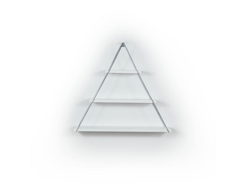 Moset Triangle Shelf in White-Chrome - 760-MOS-MT191003