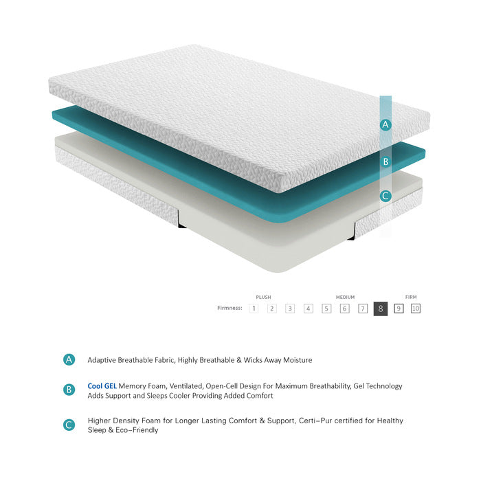 MT-G06F 6" Full Gel-Infused Memory Foam Mattress - MT-G06F