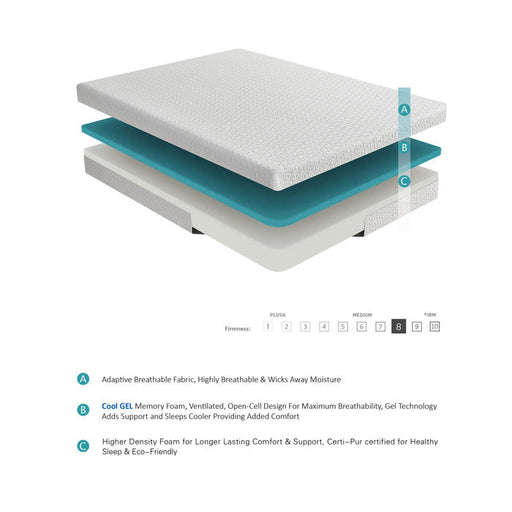 MT-G08Q 8" Queen Gel-Infused Memory Foam Mattress - MT-G08Q