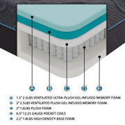 MT-H14EK 14" Eastern King Gel-Infused Memory Foam Hybrid Mattress - MT-H14EK