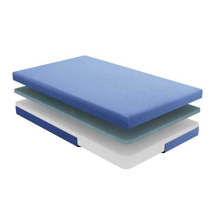 MT-PG07BLF 7" Blue Full Gel-Infused Memory Foam Mattress and Pillow Set - MT-PG07BLF