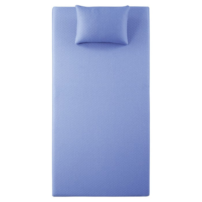 MT-PG07BLT 7" Blue Twin Gel-Infused Memory Foam Mattress and Pillow Set - MT-PG07BLT